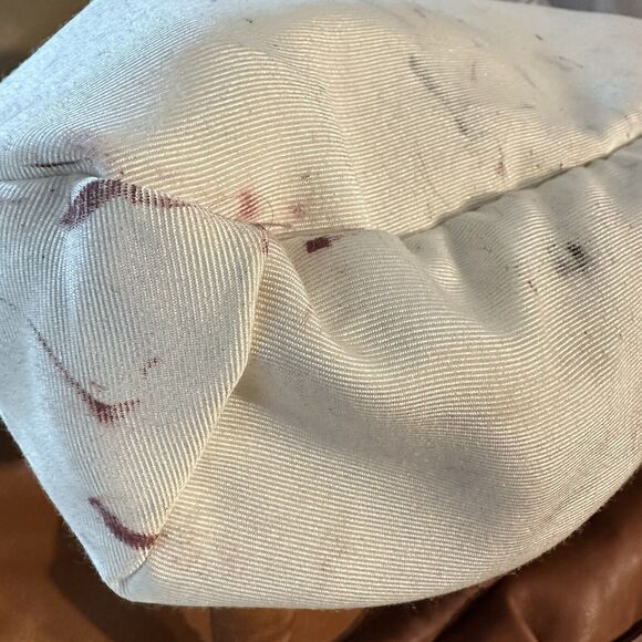 CC SKYE Camel Brown Lamb‎ leather shoulder Bag Gold Trim Clasp GUC - Picture 15 of 16